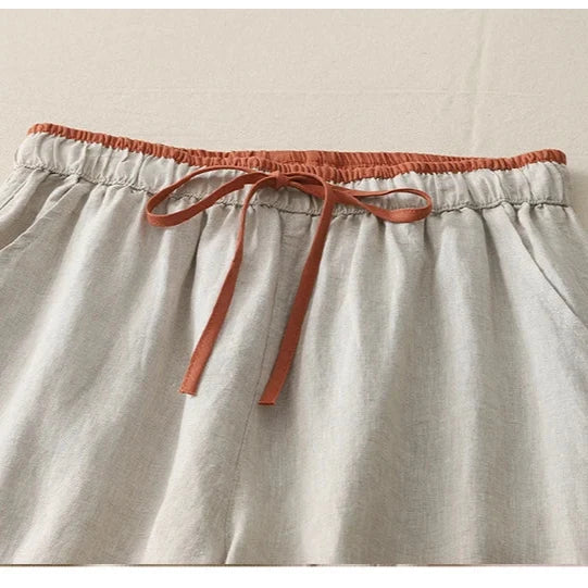 Abigail | Classic Wide Leg Drawstring Linen Pants