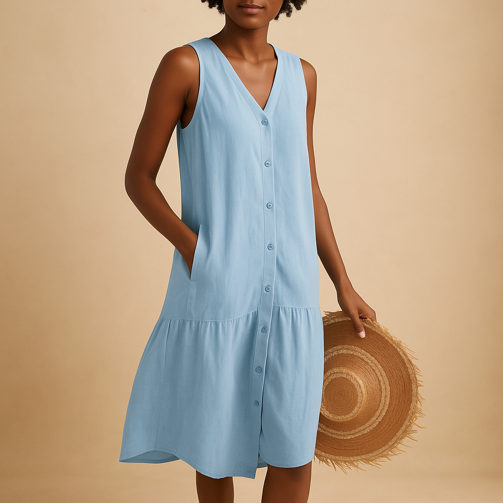 Addison | Chic Sleeveless Button-Front Midi Summer Dresses