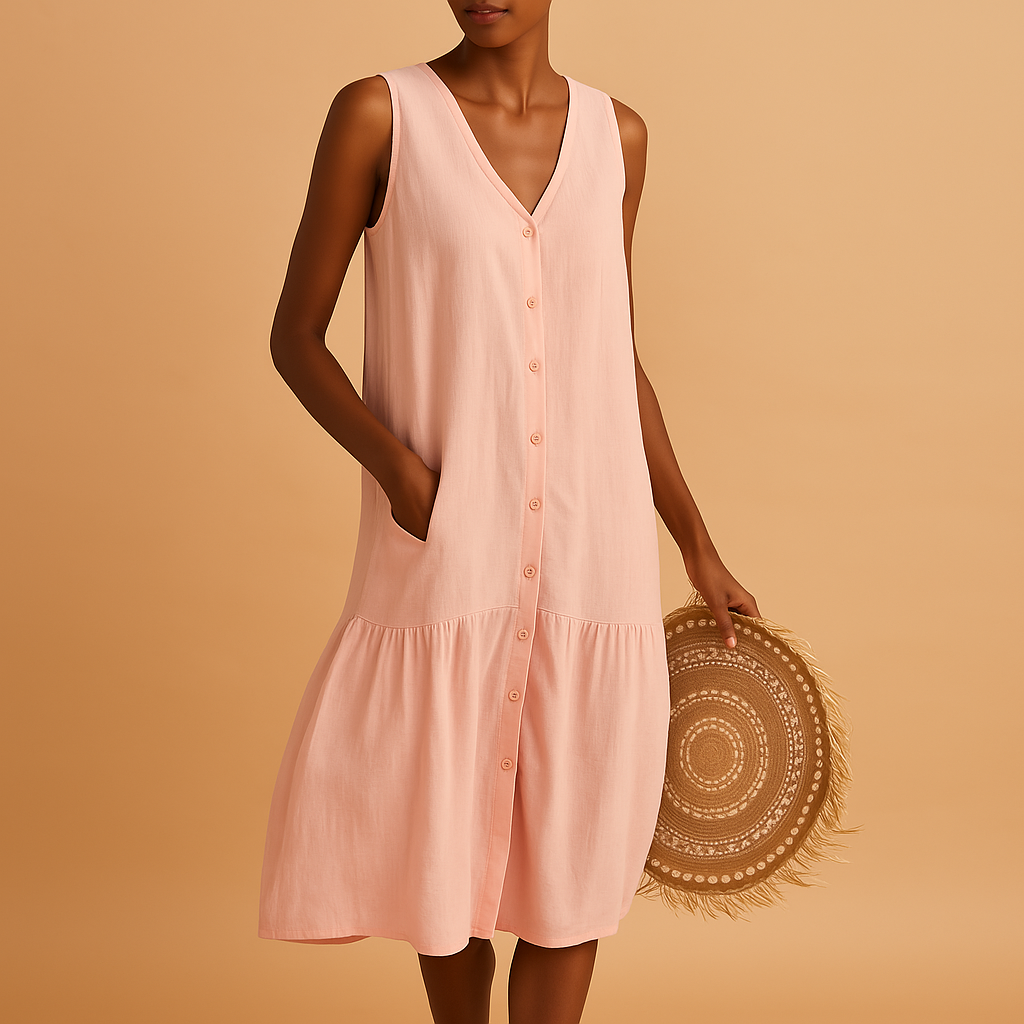 Addison | Chic Sleeveless Button-Front Midi Summer Dresses