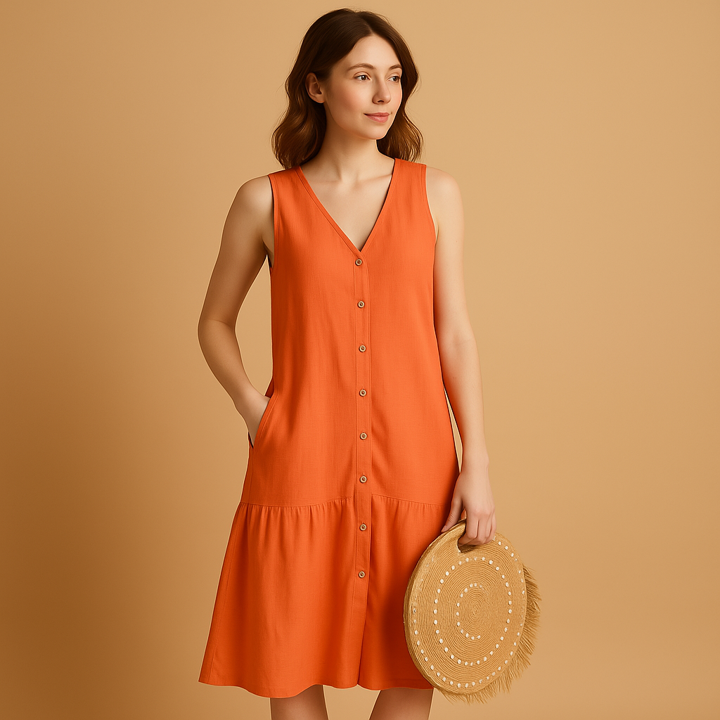 Addison | Chic Sleeveless Button-Front Midi Summer Dresses