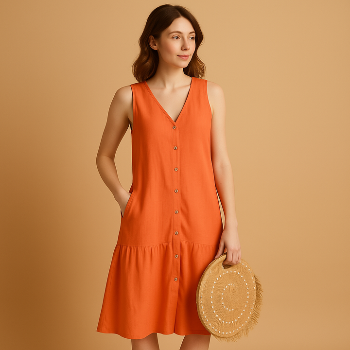 Addison | Chic Sleeveless Button-Front Midi Summer Dresses