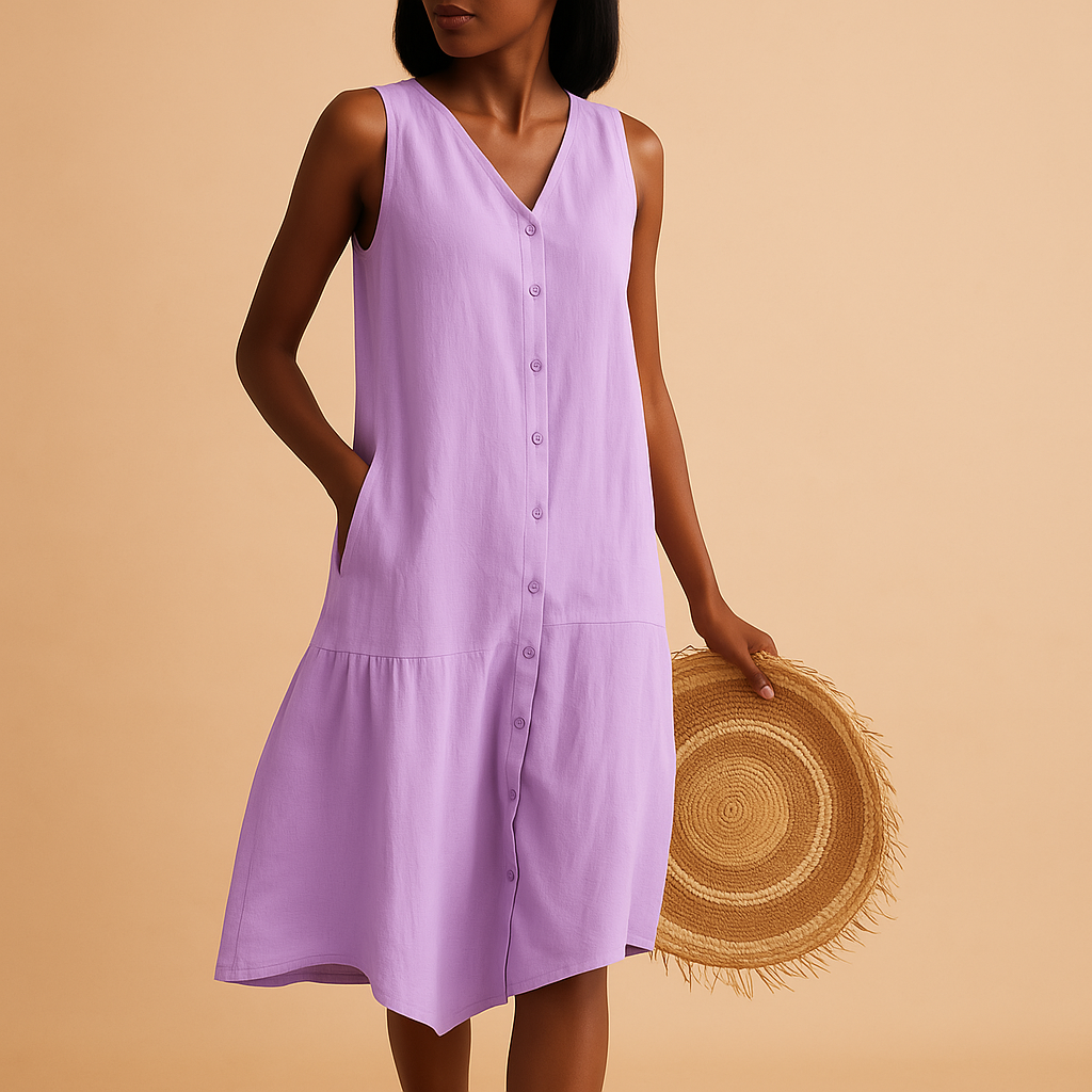 Addison | Chic Sleeveless Button-Front Midi Summer Dresses