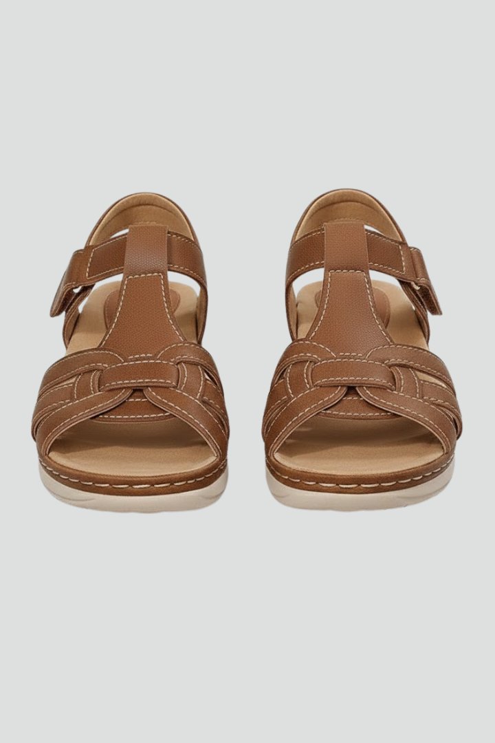 Ava | Classic Woven Strap Open Toe Flat Sandals