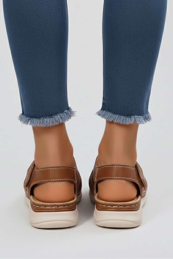 Ava | Classic Woven Strap Open Toe Flat Sandals