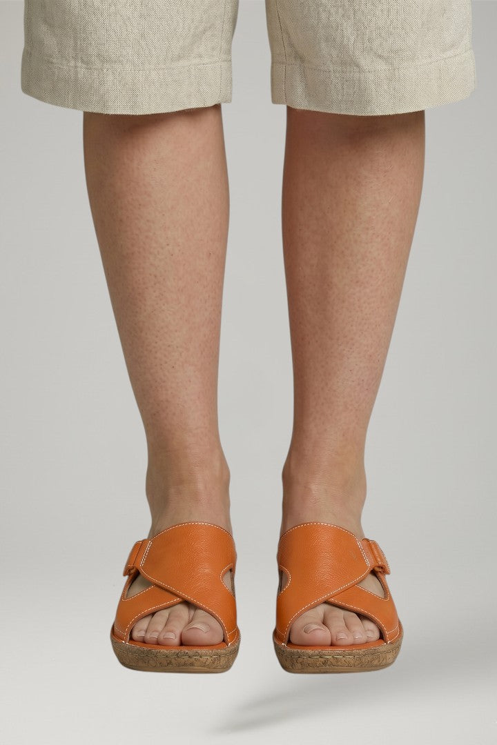 Billie | Gathered Open Toe Slip On Flat Sandals