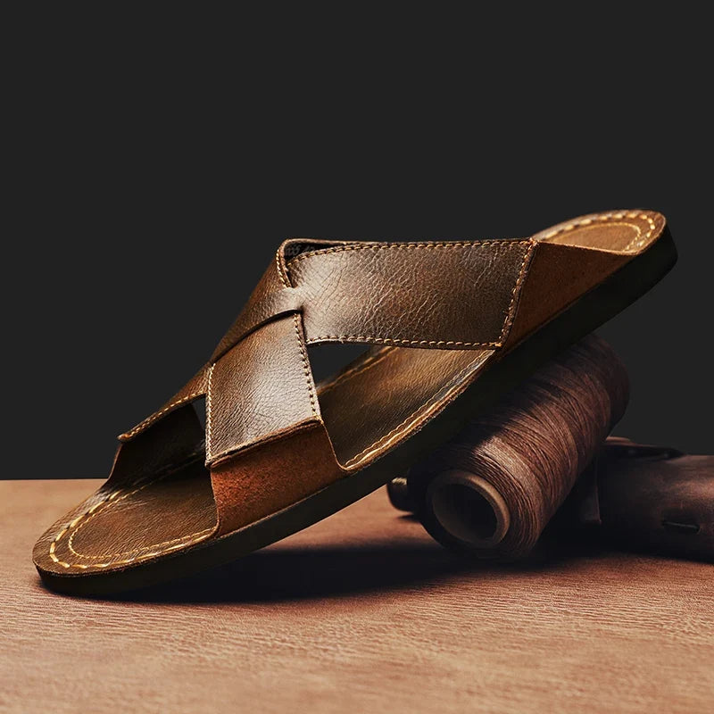 Billy | Timeless Cross Strap Mens Slides