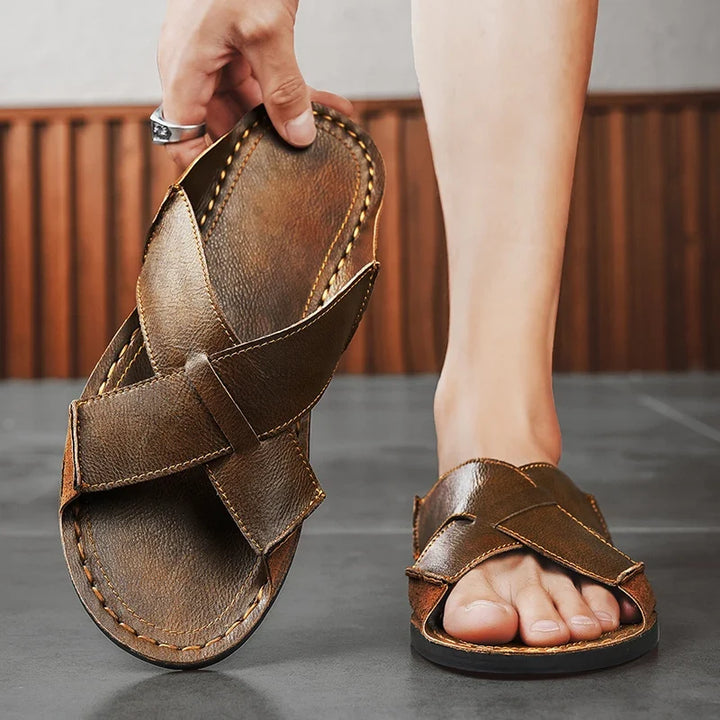 Billy | Timeless Cross Strap Mens Slides