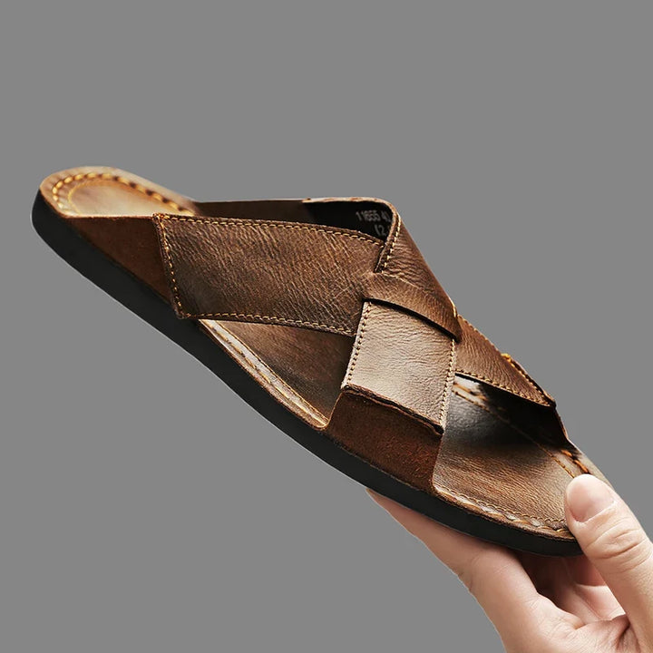 Billy | Timeless Cross Strap Mens Slides