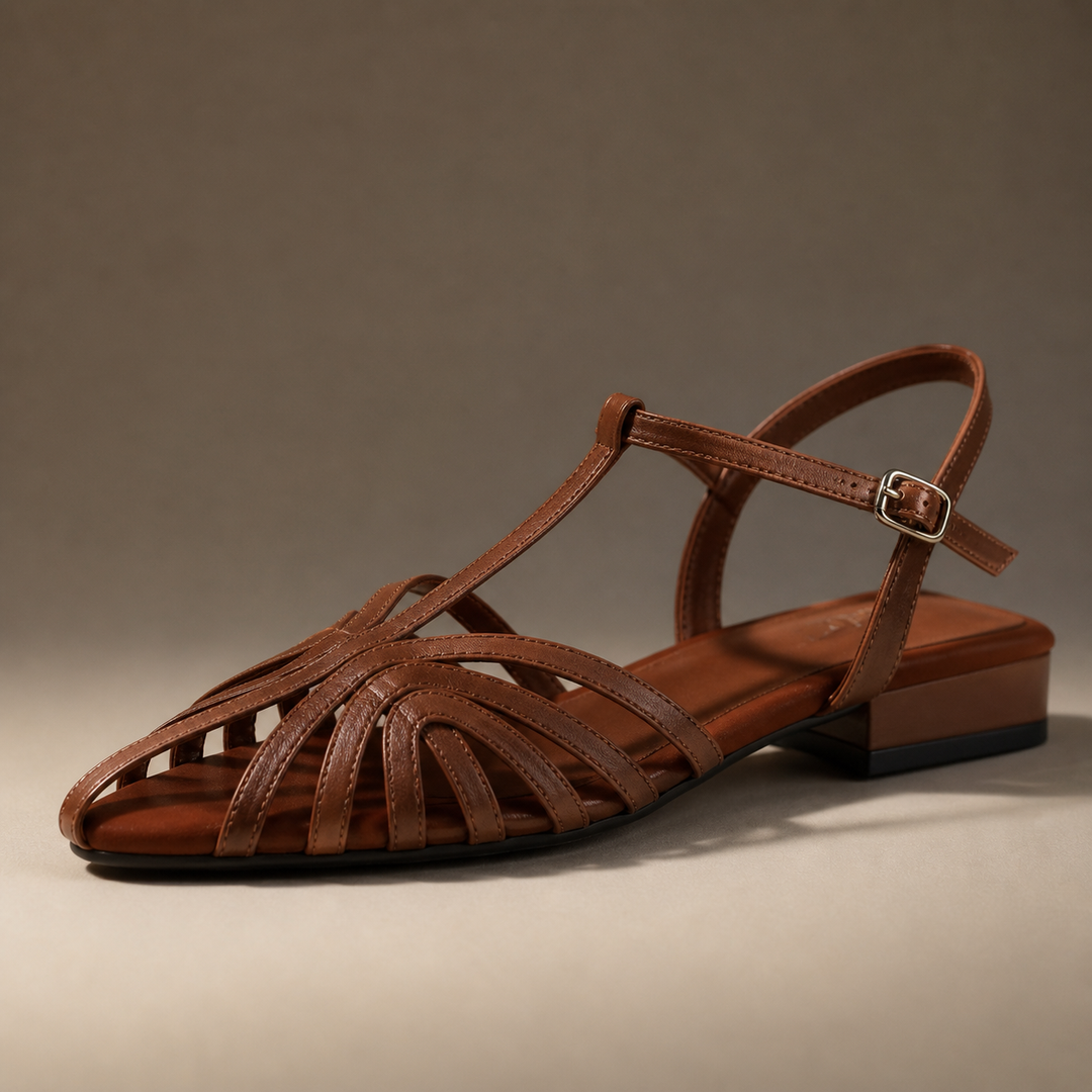 Charlotte | Relaxed T-Bar Strappy Flat Sandals