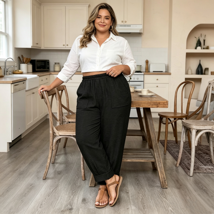 Chloe | Stylish High Waisted Wide Leg Linen Pants