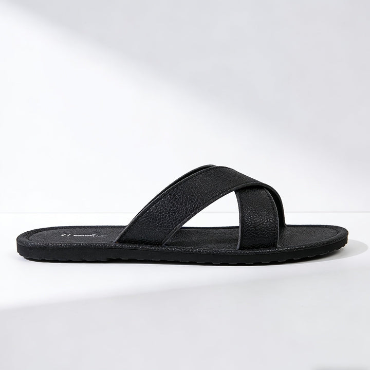 Daniel | Refined Cross Strap Slip On Mens Slides