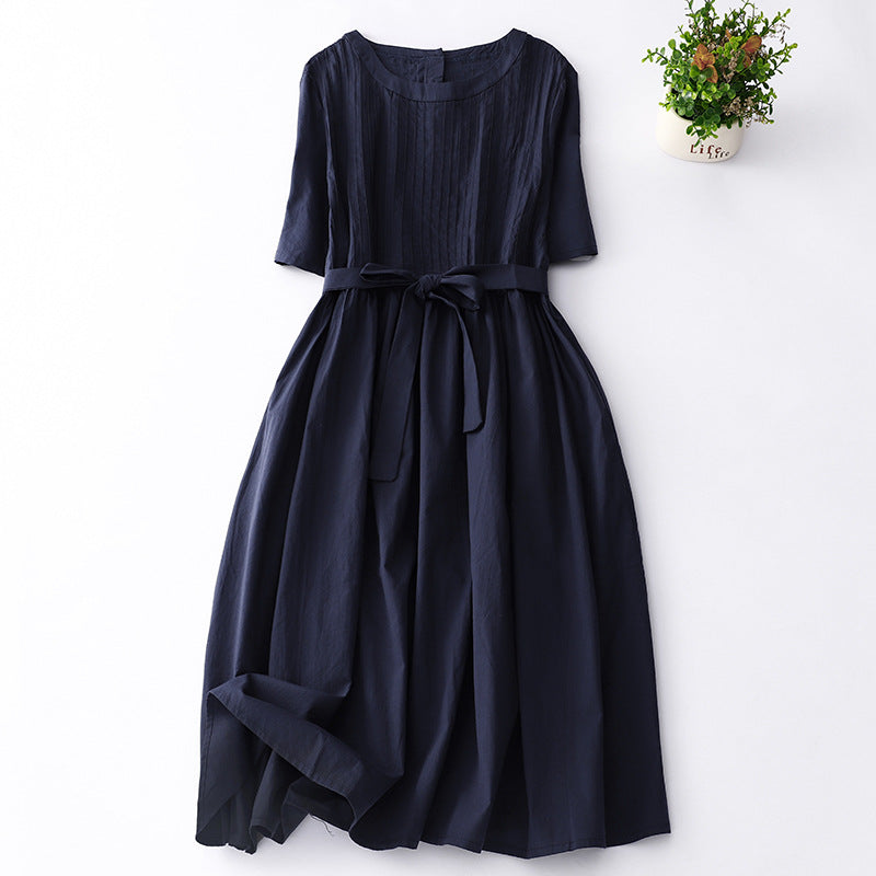 Delilah | Relaxed Pleated Midi Dress with Sleeves