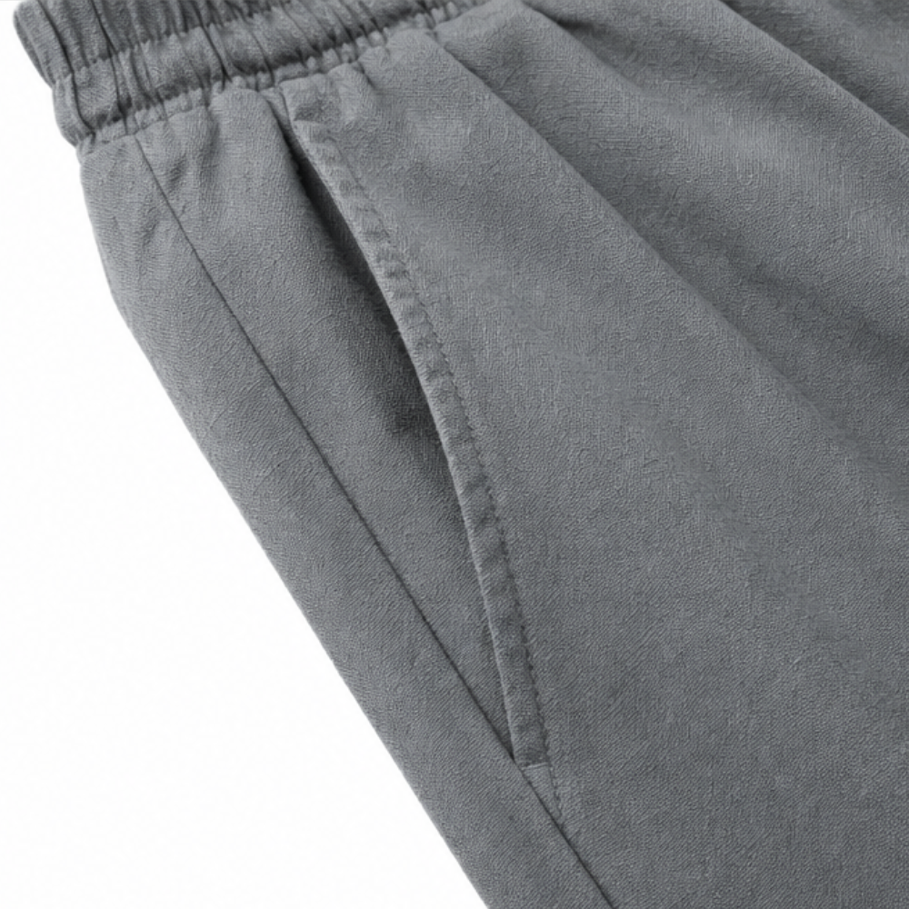 Elena | Cropped Wide Leg Drawstring Linen Pants