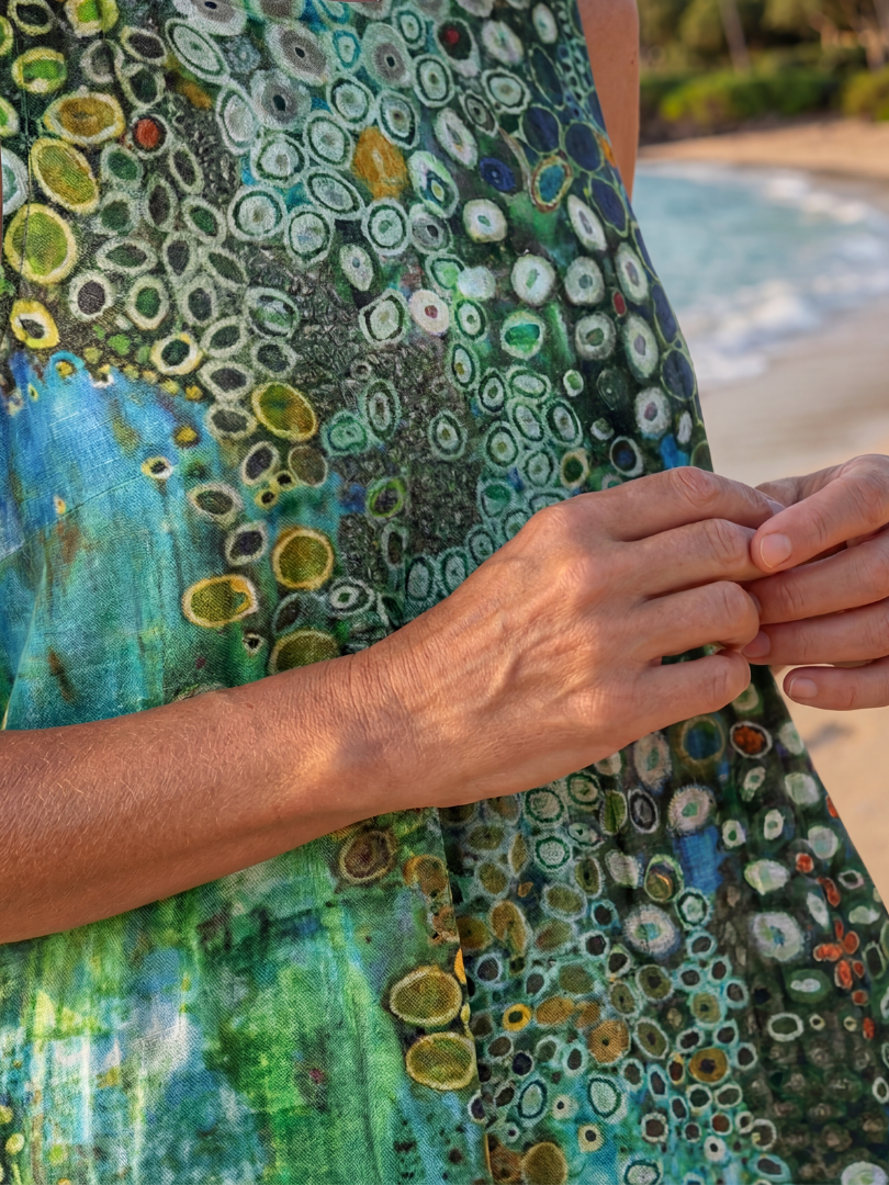 Eloise | Abstract Print Sleeveless Midi Summer Dresses