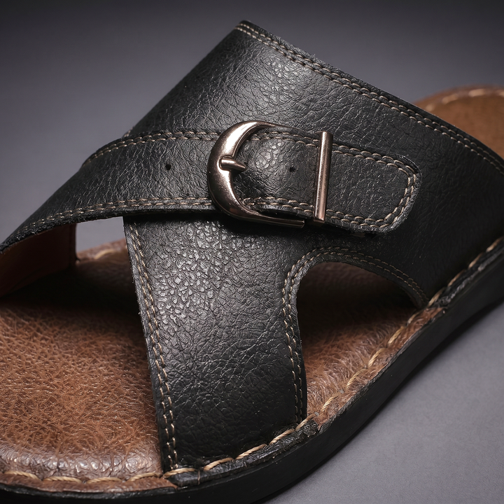 Ezra | Adjustable Buckle Criss-Cross Mens Slides