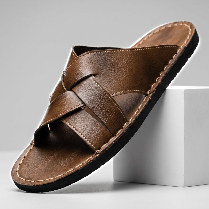 Grayson | Woven Crossover Strap Mens Slides