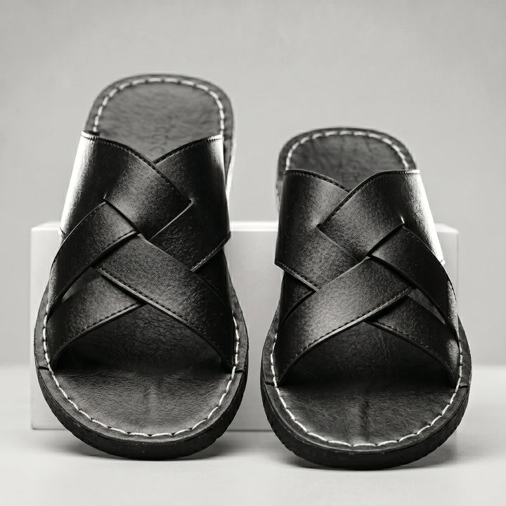 Grayson | Woven Crossover Strap Mens Slides