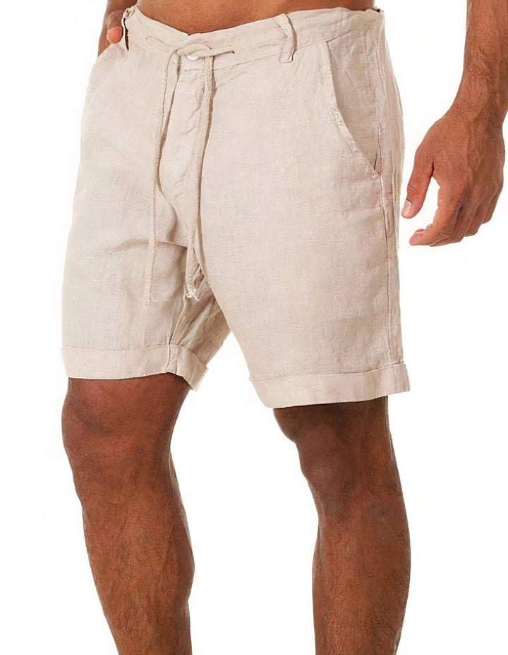 Hugo | Timeless Cuffed Drawstring Linen Shorts