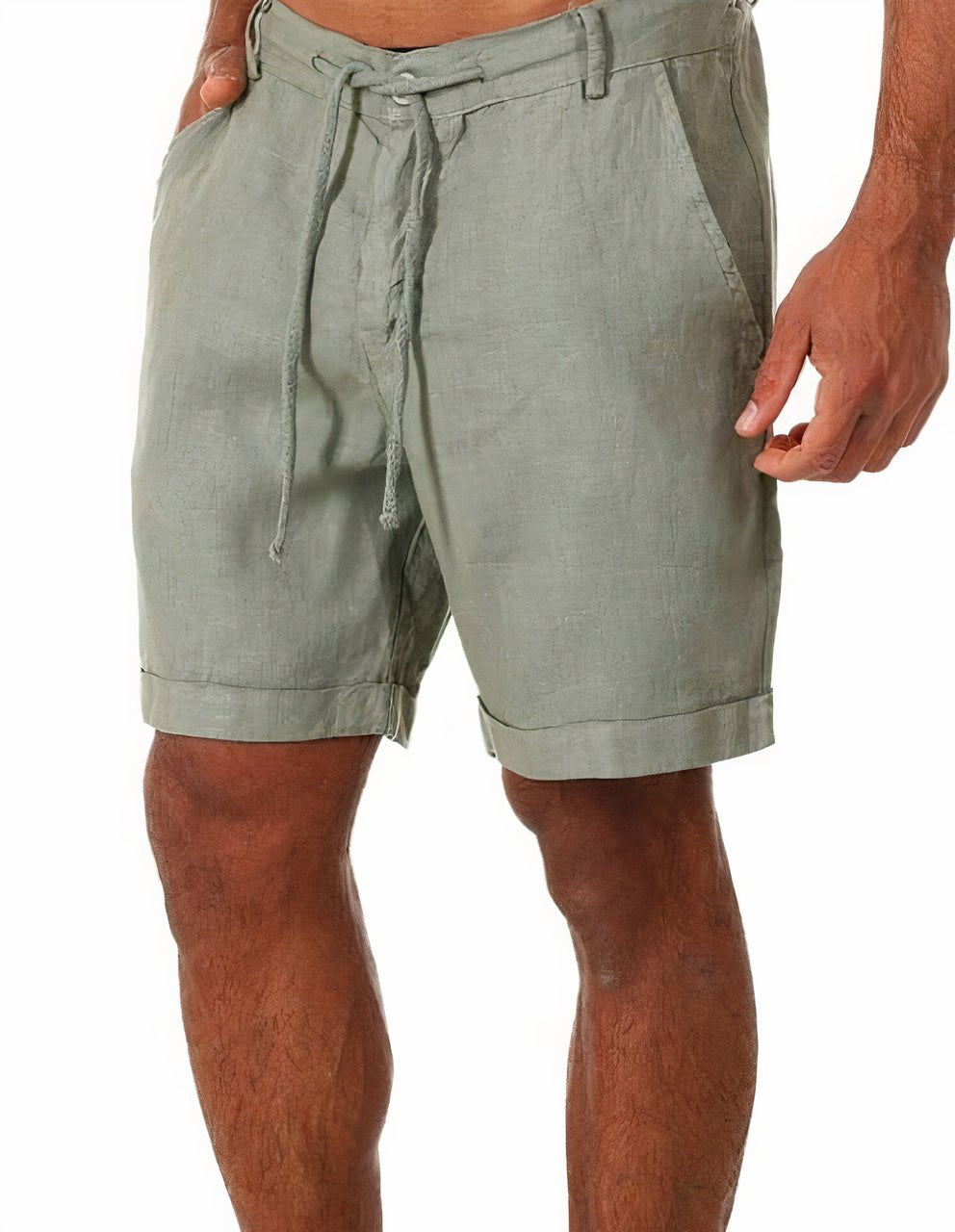 Hugo | Timeless Cuffed Drawstring Linen Shorts