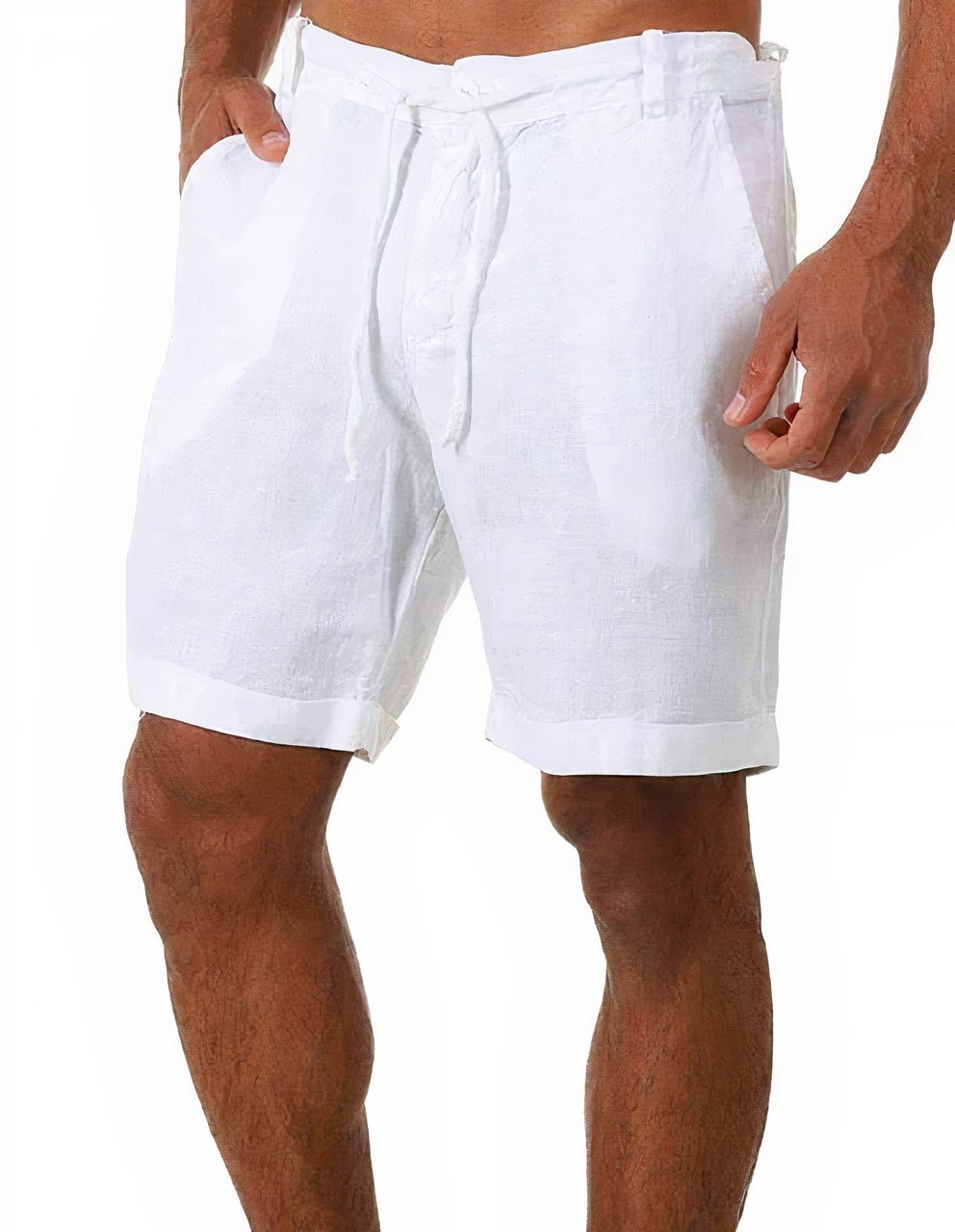 Hugo | Timeless Cuffed Drawstring Linen Shorts