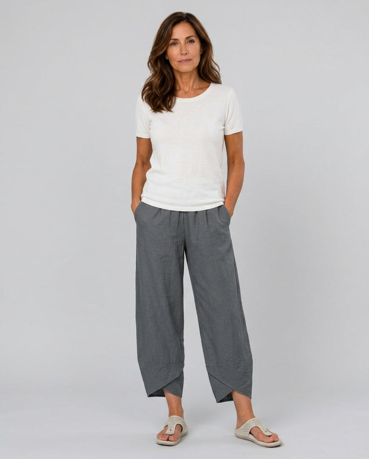 Imogen | Graceful Cropped Wide Leg Linen Pants