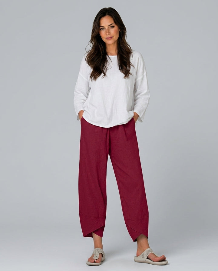 Imogen | Graceful Cropped Wide Leg Linen Pants