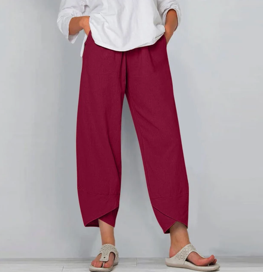 Imogen | Graceful Cropped Wide Leg Linen Pants