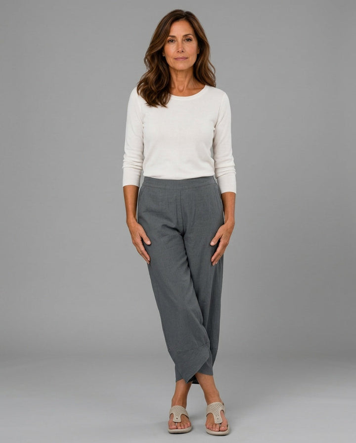 Imogen | Graceful Cropped Wide Leg Linen Pants