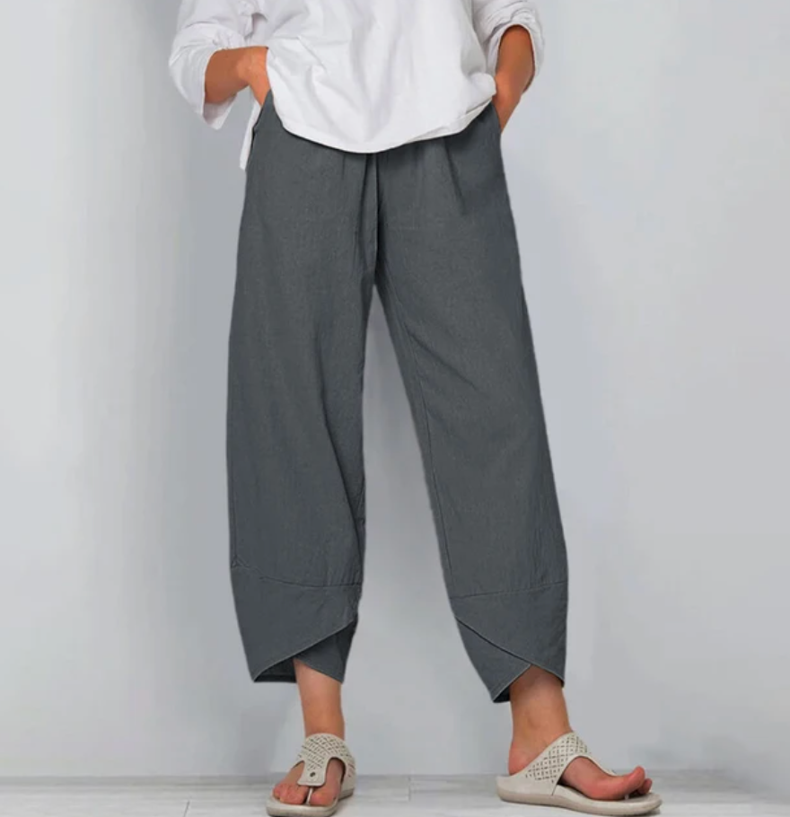 Imogen | Graceful Cropped Wide Leg Linen Pants