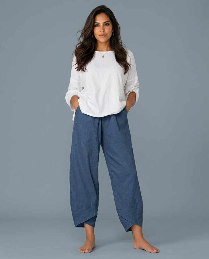 Imogen | Graceful Cropped Wide Leg Linen Pants