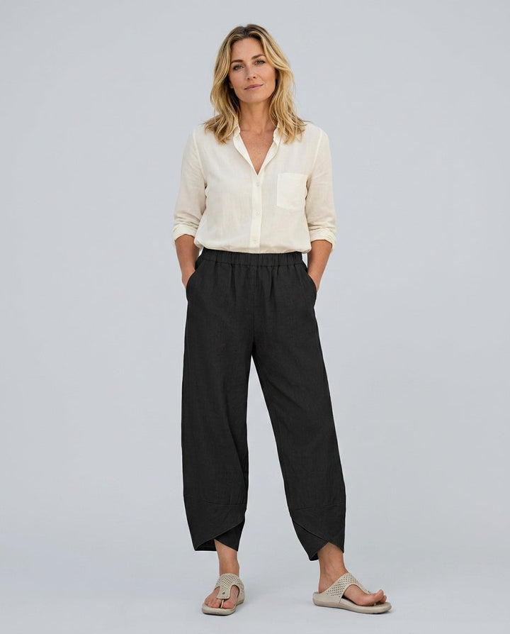 Imogen | Graceful Cropped Wide Leg Linen Pants