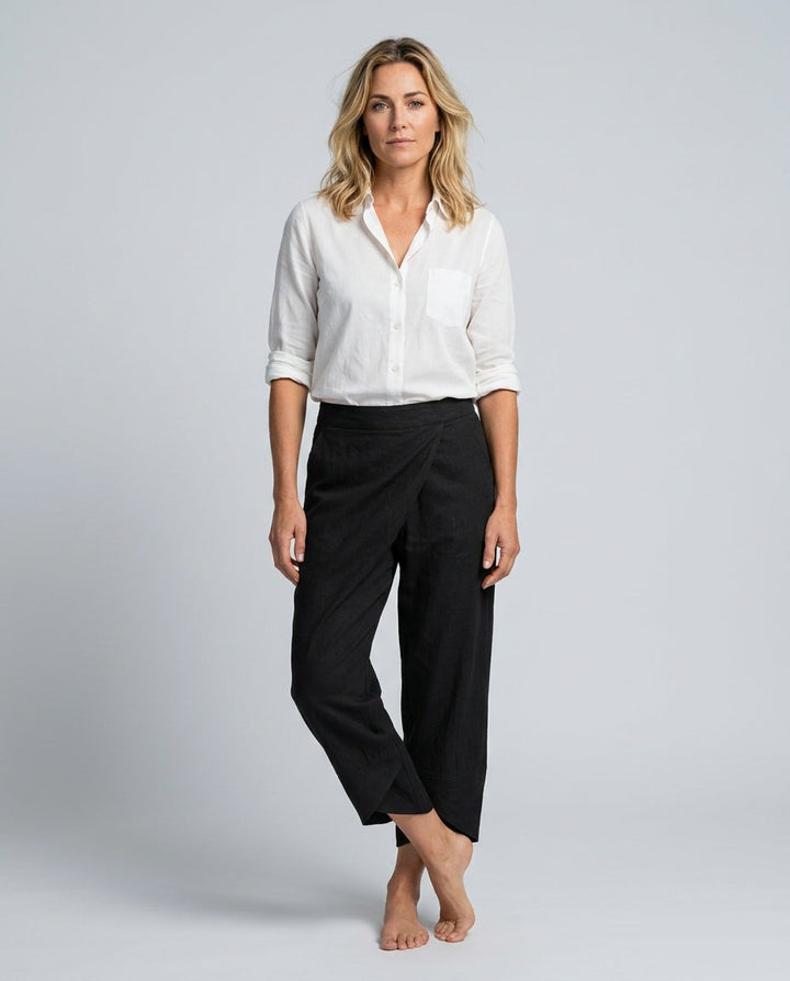 Imogen | Graceful Cropped Wide Leg Linen Pants