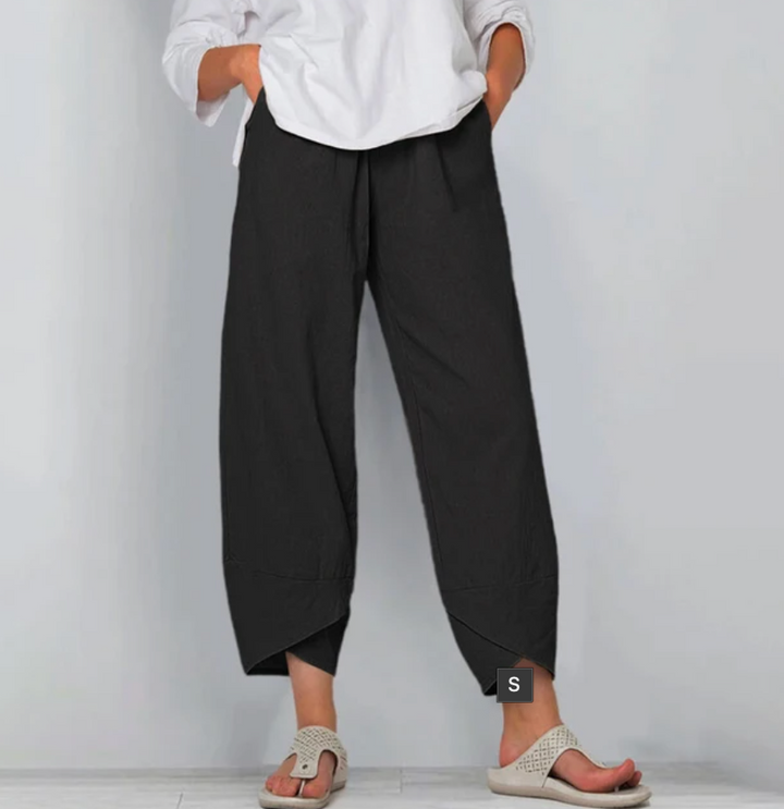 Imogen | Graceful Cropped Wide Leg Linen Pants
