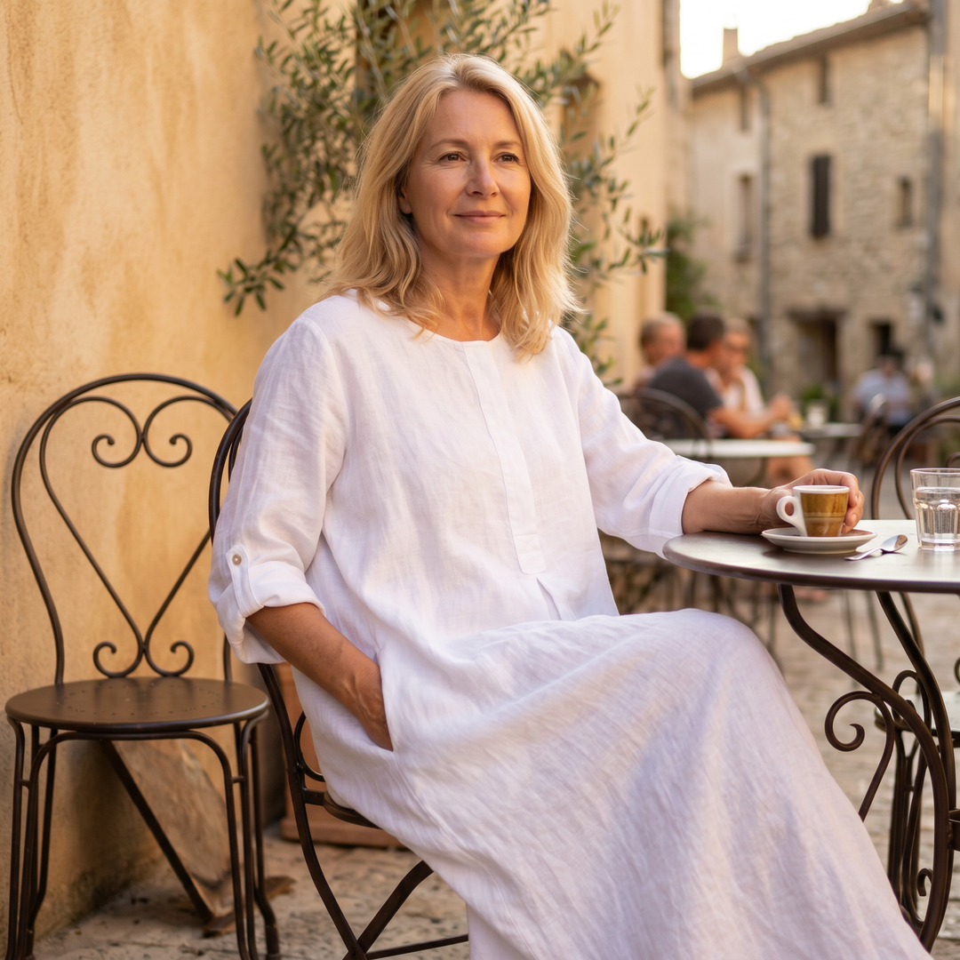 Ivy | Classic Relaxed Maxi Linen Dress with Pockets