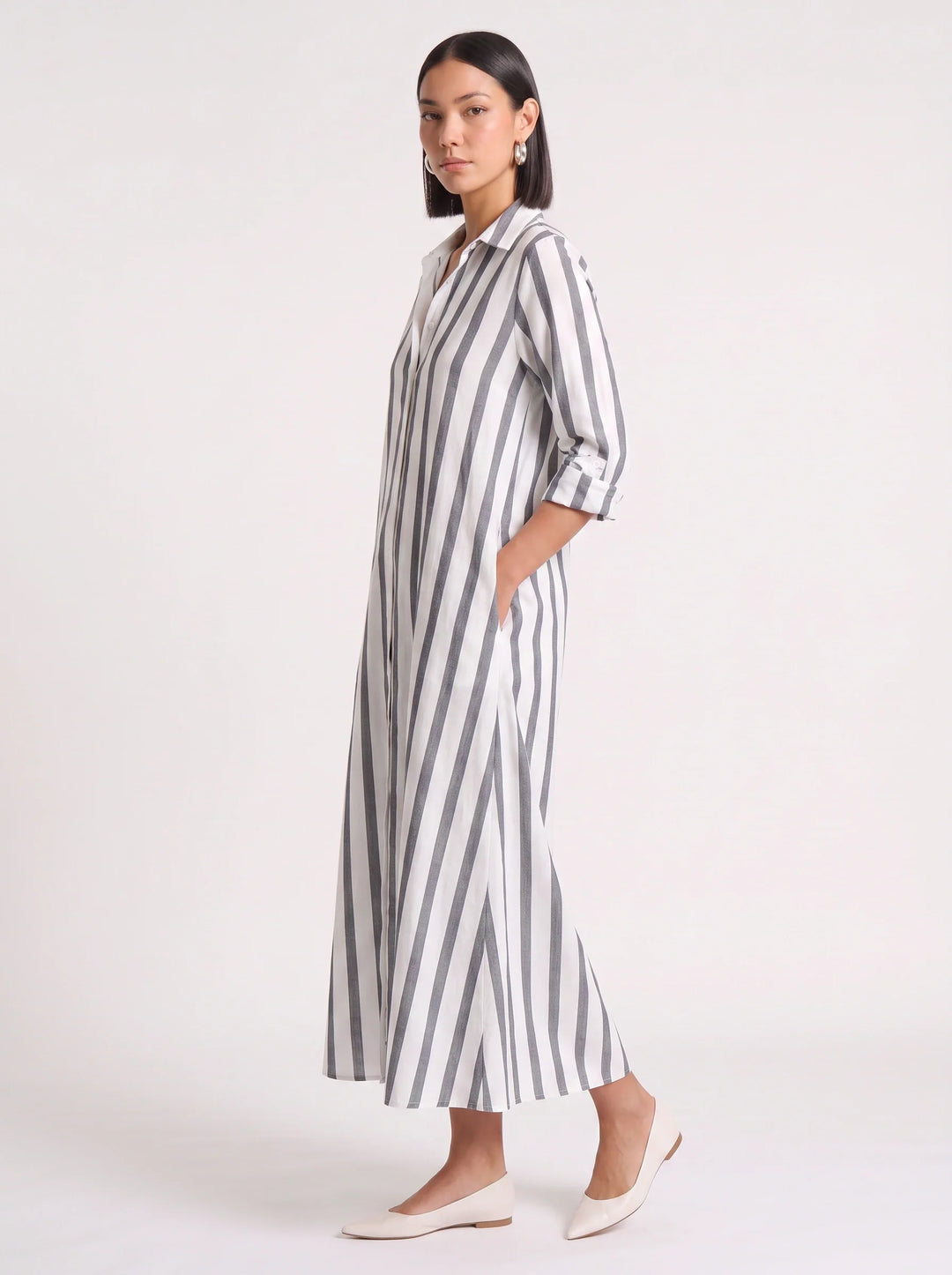 Ivy | Graceful Striped Button-Through Maxi Summer Dresses