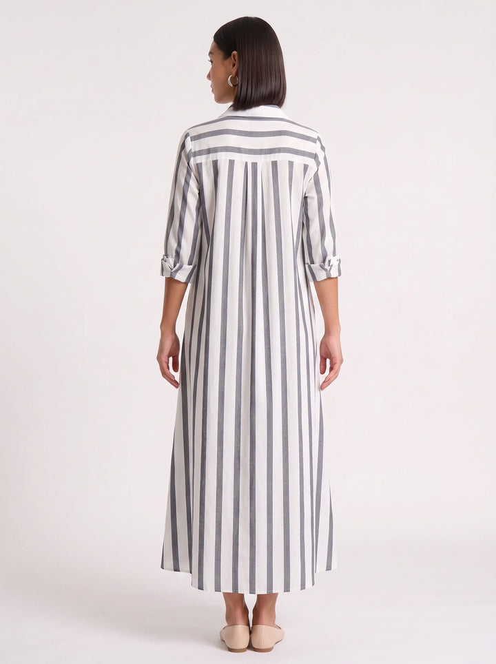 Ivy | Graceful Striped Button-Through Maxi Summer Dresses