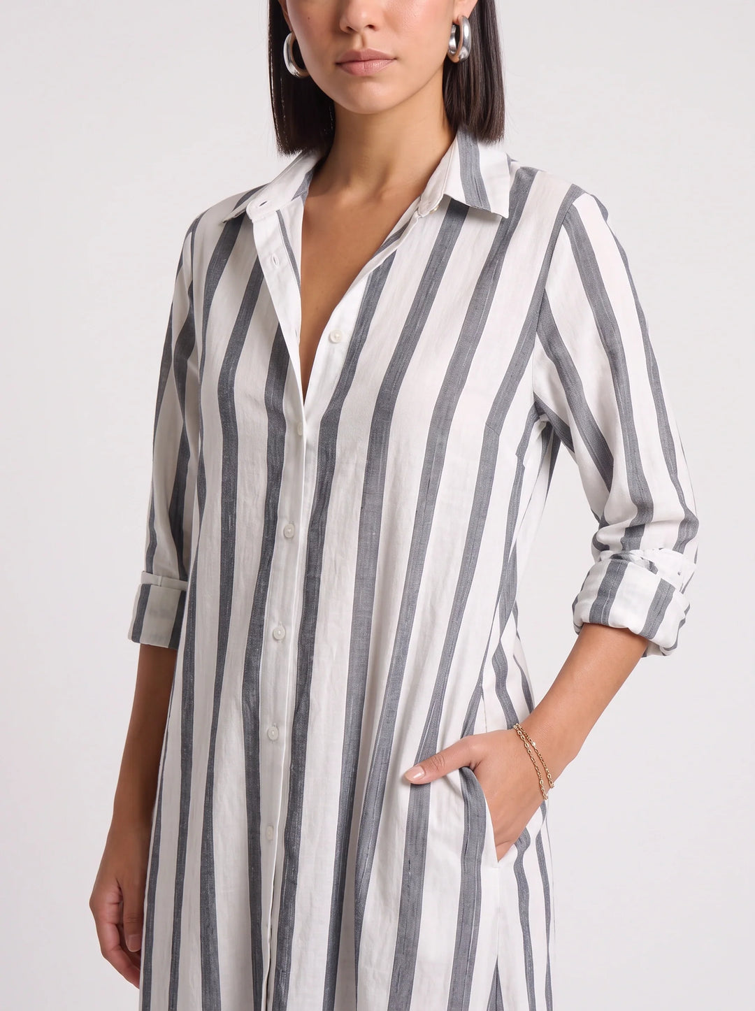 Ivy | Graceful Striped Button-Through Maxi Summer Dresses