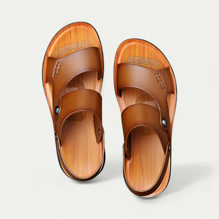 Jayden | Effortless Open Toe Double Strap Mens Slides