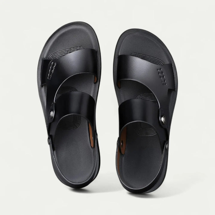Jayden | Effortless Open Toe Double Strap Mens Slides