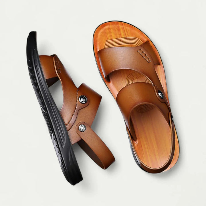 Jayden | Effortless Open Toe Double Strap Mens Slides