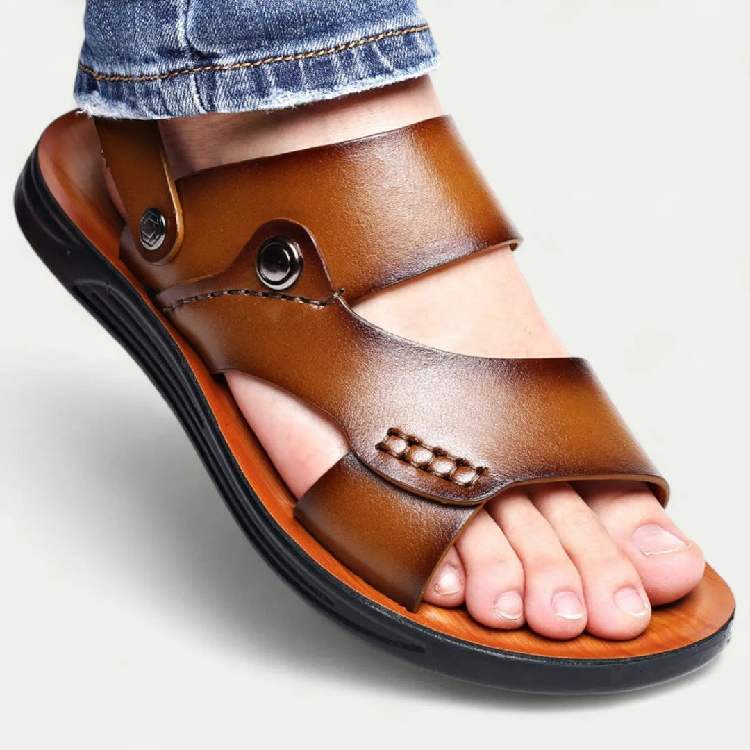 Jayden | Effortless Open Toe Double Strap Mens Slides