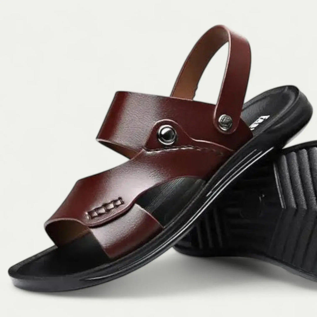 Jayden | Effortless Open Toe Double Strap Mens Slides