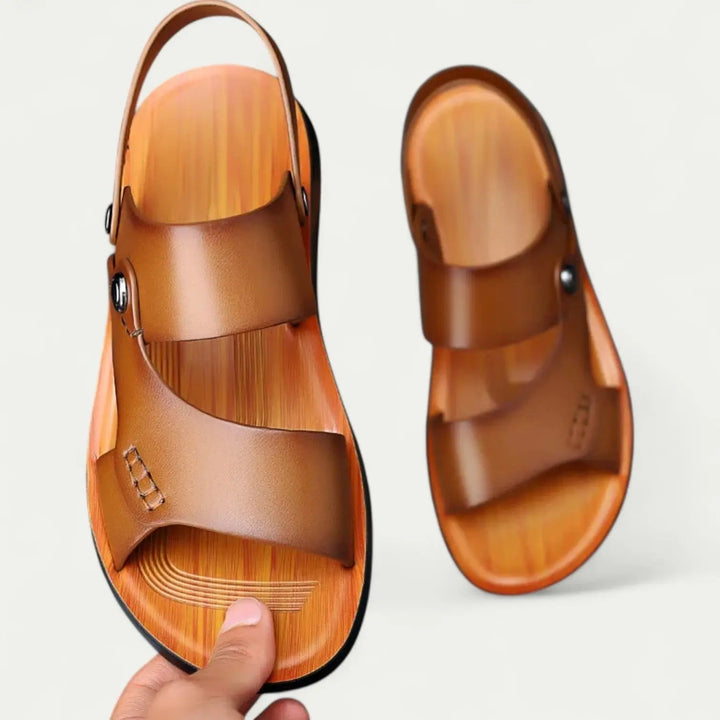 Jayden | Effortless Open Toe Double Strap Mens Slides