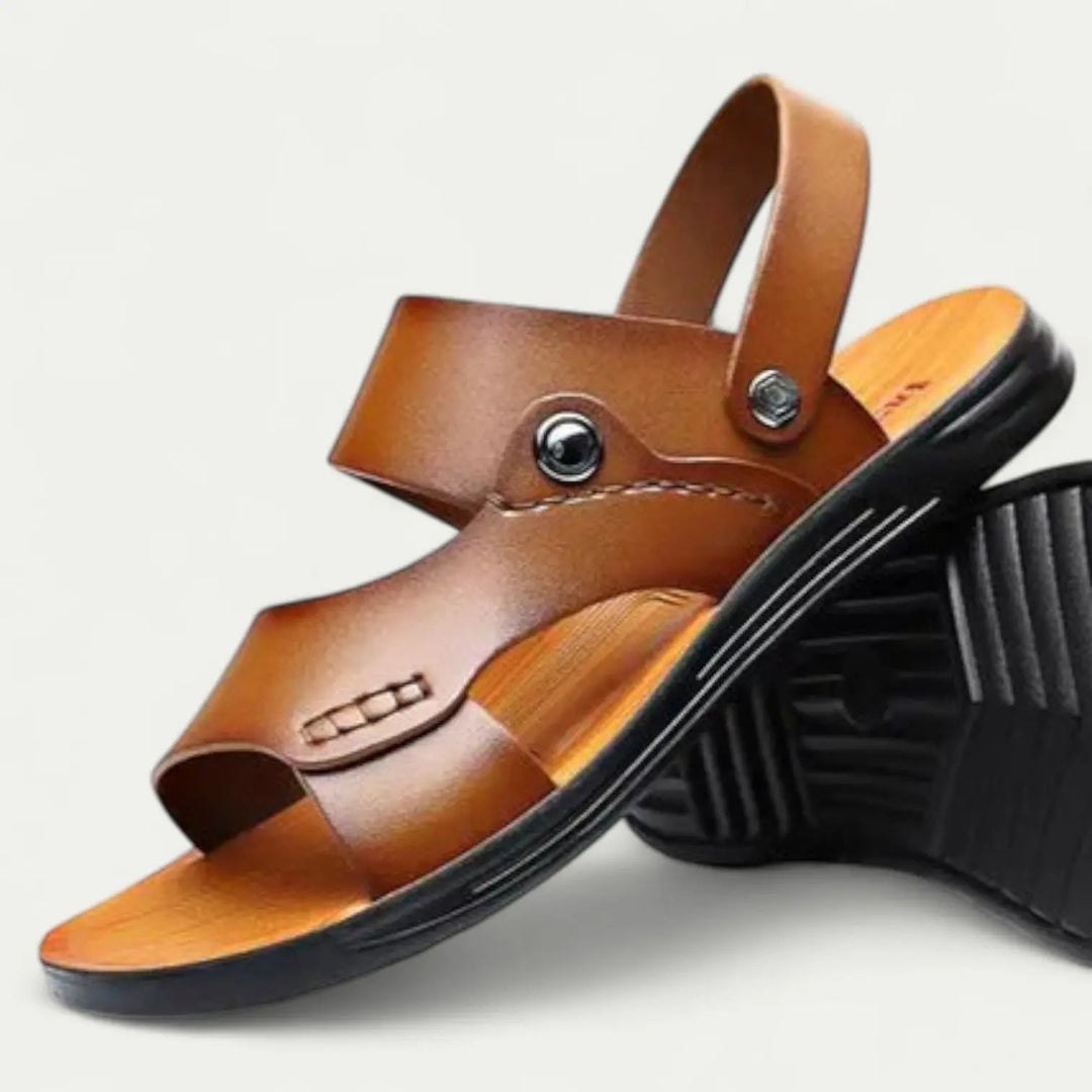 Jayden | Effortless Open Toe Double Strap Mens Slides