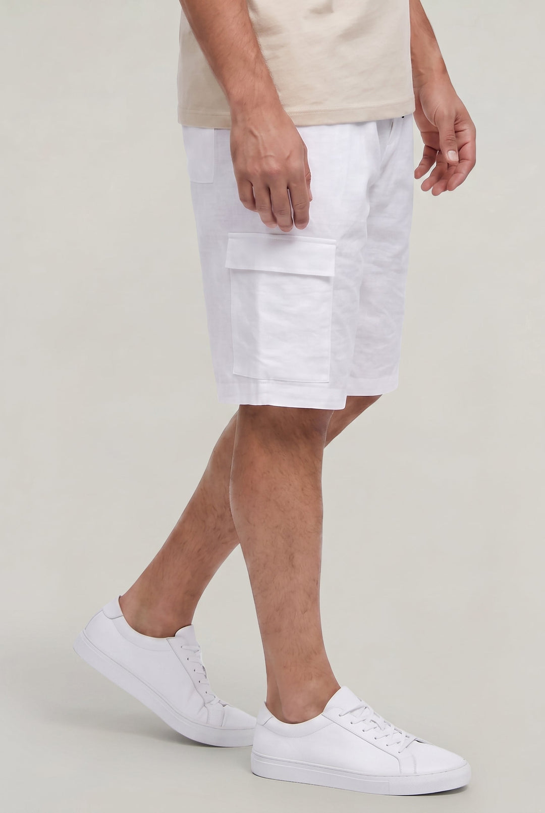 Levi | Refined Drawstring Cargo Linen Shorts