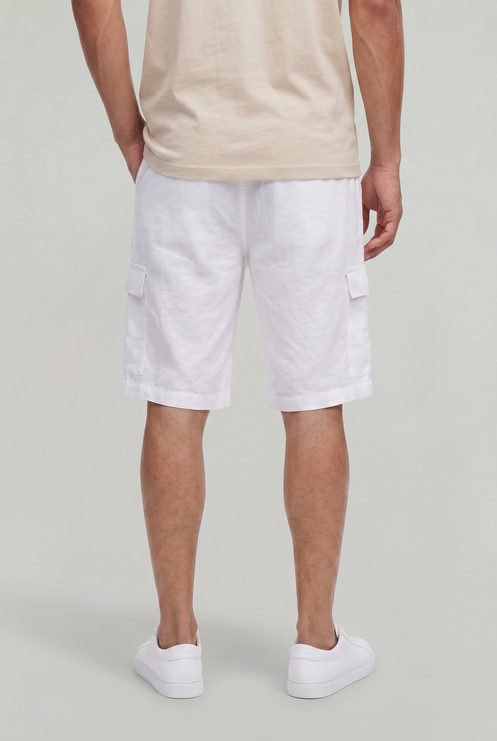 Levi | Refined Drawstring Cargo Linen Shorts