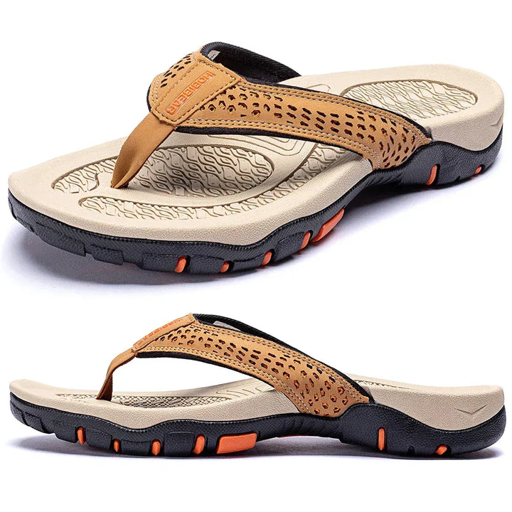 Lincoln | Perforated Mens Slides Thong Sandals