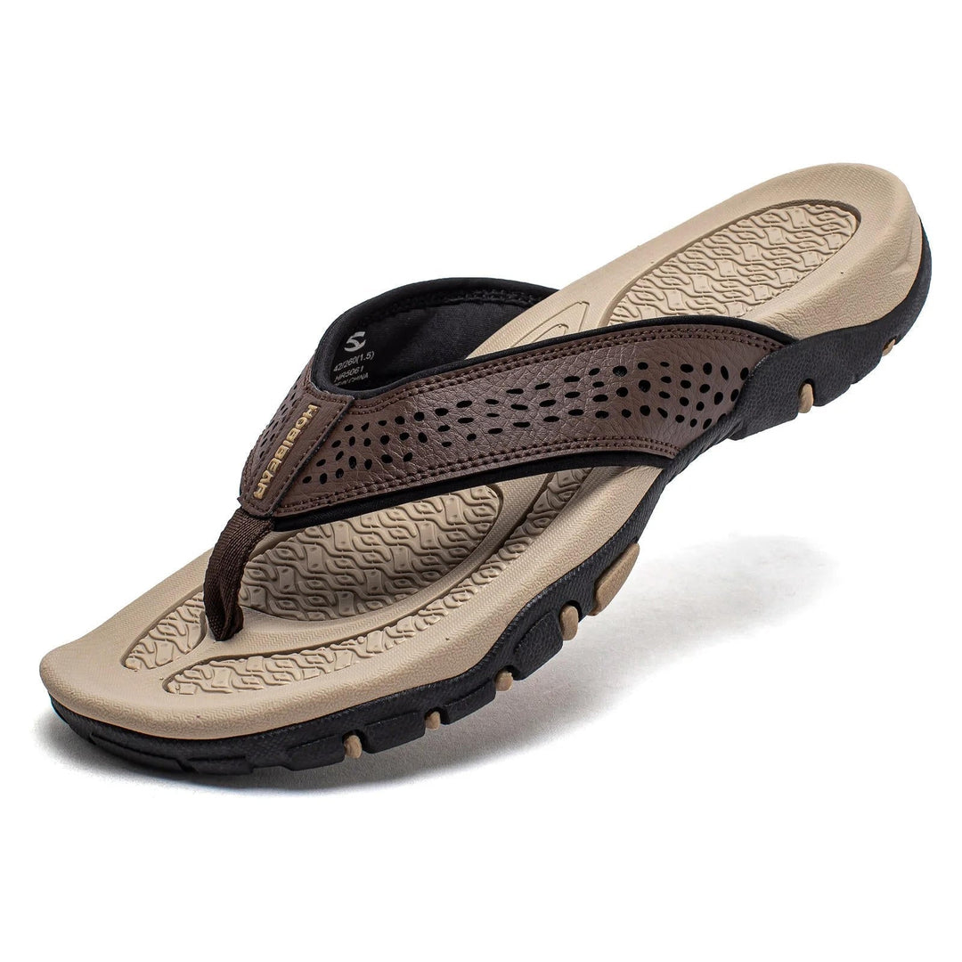 Lincoln | Perforated Mens Slides Thong Sandals