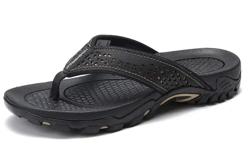 Lincoln | Perforated Mens Slides Thong Sandals