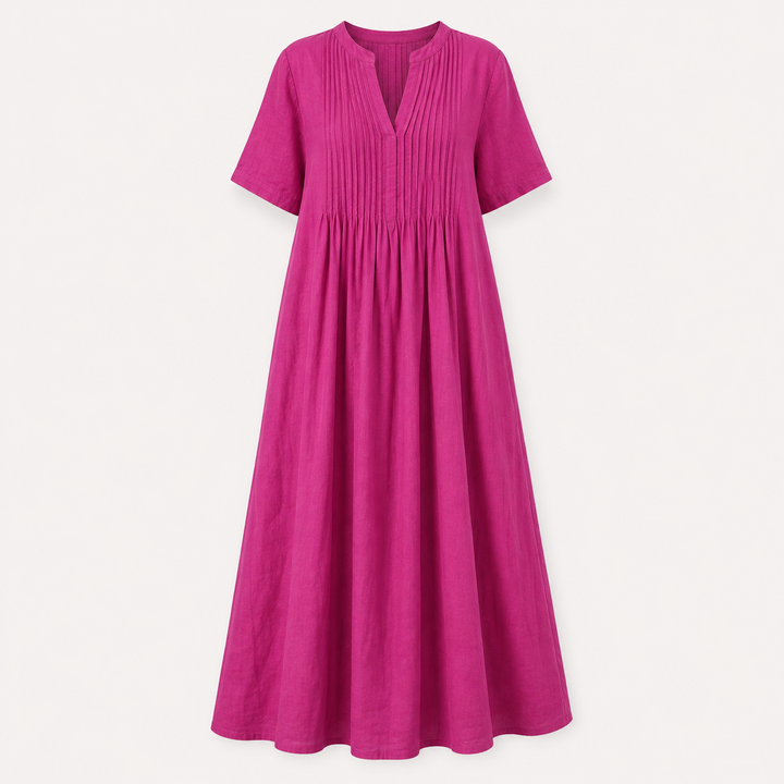 Lola | Timeless Pleated V-Neck Maxi Summer Dresses